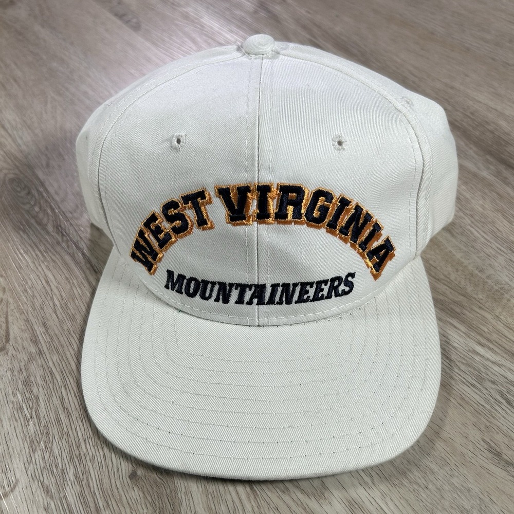 VTG New‎ Era West Virginia Montaineers Arch Snapback Hat College White Cap